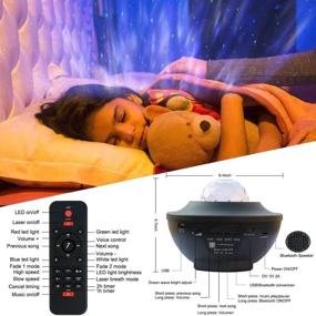 img 3 attached to 🌟 Kids Night Light Projector with Bluetooth Speaker - OwnZone Ocean Wave Star Galaxy LED Nebula Lights for Bedroom Home Theatre Party Wedding Birthday