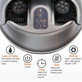 img 1 attached to 🧖 Deestop Electric Foot Spa Bath Massager with Steam, Massage Rollers, 3 Heat Levels, Detachable Foot Pedal, Timer Function - No Need to Pour Water