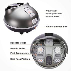 img 2 attached to 🧖 Deestop Electric Foot Spa Bath Massager with Steam, Massage Rollers, 3 Heat Levels, Detachable Foot Pedal, Timer Function - No Need to Pour Water