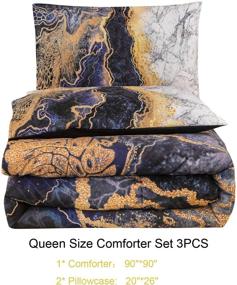 img 3 attached to Trendy Blckmanba Marble Comforter Set Queen: Tie Dye Gray with 3D Pattern & 2 Pillowcase