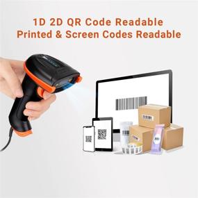 img 1 attached to 🔍 Tera Upgraded USB 2D QR Barcode Scanner with Stand - IP65 Certified, Ergonomic Handle, Fast and Precise Scan, Bar Code Reader for Windows Linux, Plug and Play - Model D5100Y