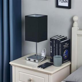 img 3 attached to Enhance Your Space with Seealle 3-Way Dimmable Touch Table Lamp: USB Ports, Outlets and Warm White LED Bulb Included!