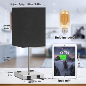 img 2 attached to Enhance Your Space with Seealle 3-Way Dimmable Touch Table Lamp: USB Ports, Outlets and Warm White LED Bulb Included!