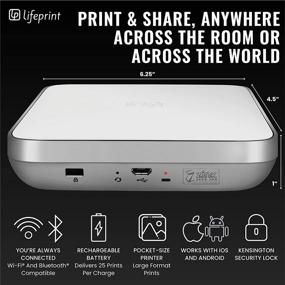 img 1 attached to 🖨️ Lifeprint 3x4.5 Portable Photo and Video Printer for iPhone and Android with Augmented Reality - White