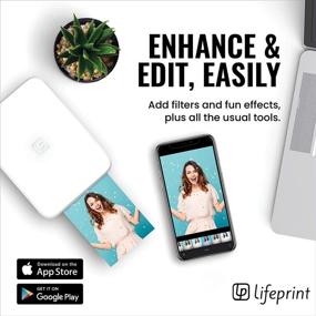 img 2 attached to 🖨️ Lifeprint 3x4.5 Portable Photo and Video Printer for iPhone and Android with Augmented Reality - White