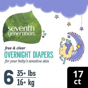 img 3 attached to Подгузники размера 6 Seventh Generation на ночь для младенцев - упаковка из 17 штук