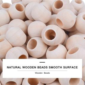 img 2 attached to 🪵 Jdesun 100 Pieces Natural Round Wood Beads | 20mm Diameter | Wood Spacer for Crafts and Jewelry Making