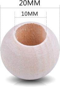 img 3 attached to 🪵 Jdesun 100 штук Натуральные круглые деревянные бусины | Диаметр 20 мм | Деревянные спейсеры для ремесел и изготовления украшений