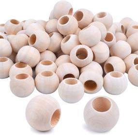 img 4 attached to 🪵 Jdesun 100 Pieces Natural Round Wood Beads | 20mm Diameter | Wood Spacer for Crafts and Jewelry Making