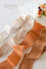 img 3 attached to 🎀 Ling's moment Handmade Fringe Chiffon Silk-Like Ribbon Smooth Ribbon Ombre Colors Chart: Cozy Terracotta Bliss
