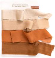 🎀 ling's moment handmade fringe chiffon silk-like ribbon smooth ribbon ombre colors chart: cozy terracotta bliss logo