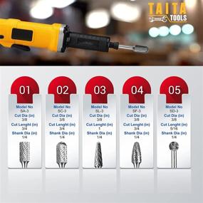 img 2 attached to Double Tungsten Carbide Burr Set with 1/4" Shank - 5 Piece