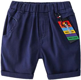 img 1 attached to 🩳 Stay Cool and Stylish with AMMENGBEI 4 Pack Summer Cotton Shorts for Boys' Clothing