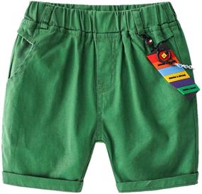 img 2 attached to 🩳 Stay Cool and Stylish with AMMENGBEI 4 Pack Summer Cotton Shorts for Boys' Clothing