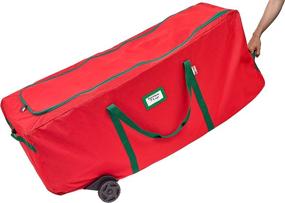 img 4 attached to 🎄 Convenient Rolling Christmas Tree Storage Bag - 9 Ft Trees - Durable 600D Tear-Proof Duffle Bag