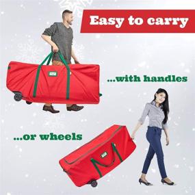 img 3 attached to 🎄 Convenient Rolling Christmas Tree Storage Bag - 9 Ft Trees - Durable 600D Tear-Proof Duffle Bag