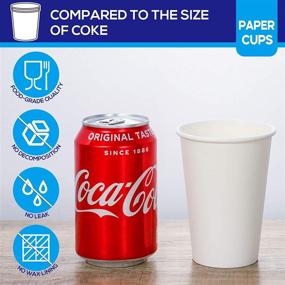 img 2 attached to 🥤 460-Pack Heavy-Duty 12 oz White Paper Cups: Ideal Disposable Coffee Cups for Hot and Cold Beverages