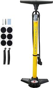 img 4 attached to 🚲 Bike Tire Pump with Gauge - High Pressure, Fits Schrader and Presta Valve Types - Bike Pump for Motorcycles & More - Includes Bike Tire Repair Kit