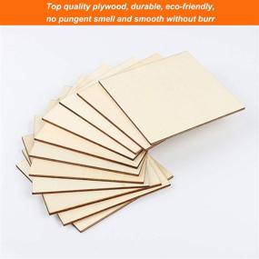 img 2 attached to 🎨 CBTONE 50 Pcs Unfinished Wood Pieces - Versatile 4 x 4 Inch Square Blank Wood Natural Wooden Squares for DIY Crafts, Painting, Staining, Carving and Coasters Making - Perfect for Christmas and Home Decorations