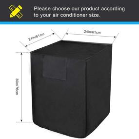 img 3 attached to Luxiv Central AC Unit Cover 24x24x30 (Black) - Dust-Proof & Waterproof Outdoor Protection for Air Conditioning Units (24W x 24D x 30H)