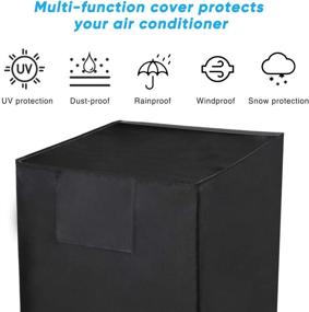 img 1 attached to Luxiv Central AC Unit Cover 24x24x30 (Black) - Dust-Proof & Waterproof Outdoor Protection for Air Conditioning Units (24W x 24D x 30H)