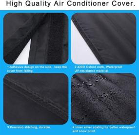 img 2 attached to Luxiv Central AC Unit Cover 24x24x30 (Black) - Dust-Proof & Waterproof Outdoor Protection for Air Conditioning Units (24W x 24D x 30H)