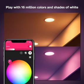 img 3 attached to 🔆 Smart Ceiling Lighting - Philips Hue White & Color Ambiance 4" Retrofit Downlight, Compatible with Bluetooth & Zigbee (Hue Hub Optional)