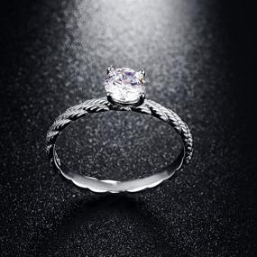 img 3 attached to 💍 AVECON 925 стерлинговое серебро 4-х зубчатое сверкающее белое кубическое циркониевое обручальное кольцо - размер невесты 6