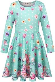 img 3 attached to 🎄 Twirly Longsleeve Christmas Girls' Clothing and Dresses by LaBeca - Printed Designs