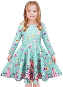 img 4 attached to 🎄 Twirly Longsleeve Christmas Girls' Clothing and Dresses by LaBeca - Printed Designs