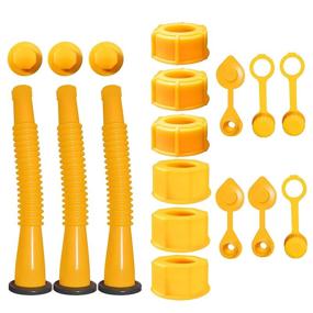 img 4 attached to Upgrade Your Old Gas Can with Durable Gas Can Spout Replacement (3 Kit-Yellow) - Suitable for Most 1/2/5/10 gal Oil Cans