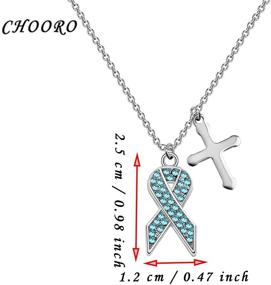 img 3 attached to CHOORO Blue Awareness Cross Necklace: Empowering Victims & Promoting Free Speech for Arthritis/Colon/Prostate Cancer & Domestic Violence Awareness