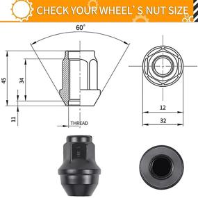 img 3 attached to 🔩 MIKKUPPA 24 шт. черных гайки колесные с резьбой 14x1,5 и гексагональным ключом 21 мм (13/16 ") - колесные гайки высокого качества в стиле завода.