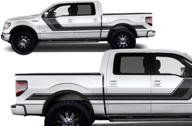 🏭 factory crafts rally stripe side graphics kit vinyl decal wrap for ford f-150 5.5 bed 2009-2014 - matte black & nimbus gray logo