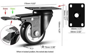 img 3 attached to Premium Polyurethane Bearing Casters Locking