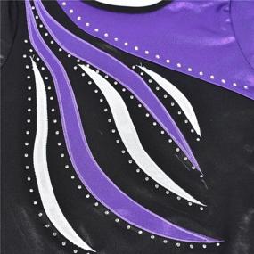 img 2 attached to Metallic Athletic Gymnastics Leotard with Sleeves - Girls' Clothing