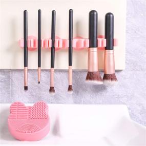 img 1 attached to 🌸 Oneleaf Silicone Makeup Brush Holder & Cleaner Sponge - Drying Brush, Color Removal, Quick Cleaner Sponge - Various Sizes Holes for Different Brushes - No Water or Chemical Solutions Needed - PINK