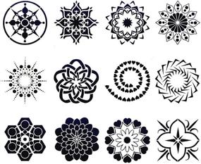 img 4 attached to 🎨 12-Pack Mandala Painting Stencils - Reusable Art Templates for DIY Projects on Floors, Airbrushing, and Walls - Unleash Your Imagination