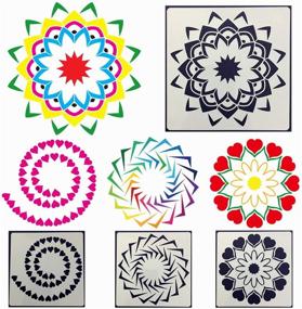 img 3 attached to 🎨 12-Pack Mandala Painting Stencils - Reusable Art Templates for DIY Projects on Floors, Airbrushing, and Walls - Unleash Your Imagination
