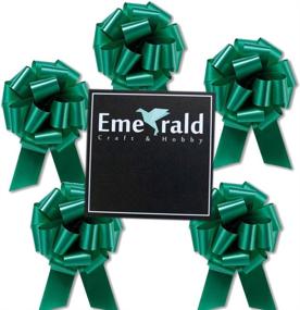 img 2 attached to 🎁 Pack of 10 Emerald Green Flora Satin Pull Bows - Premium Gift Bows (4 Inch)