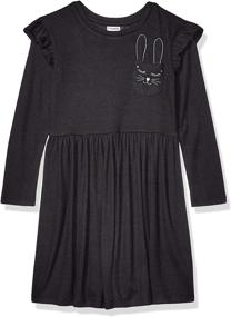 img 2 attached to 👗 Long-Sleeve Cozy Knit Dress for Girls by Spotted Zebra