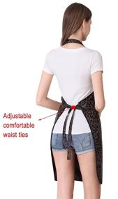 img 1 attached to 🐆 Leopard Print Hair Stylist Apron: Salon Hairdresser and Barber Styling Apron with Convenient Pockets