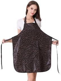 img 3 attached to 🐆 Leopard Print Hair Stylist Apron: Salon Hairdresser and Barber Styling Apron with Convenient Pockets