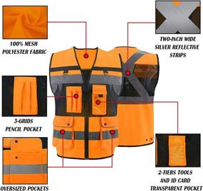 img 1 attached to OPLERAI Visibility Safety Reflective Pockets Occupational Health & Safety Products