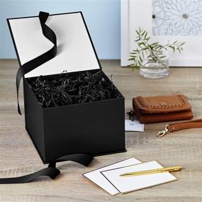 img 2 attached to Hallmark Large Black Gift Box with Lid – Perfect for Christmas, Hanukkah & Special Occasions!