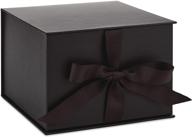 hallmark large black gift box with lid – perfect for christmas, hanukkah & special occasions! логотип