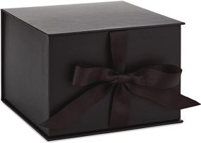 img 4 attached to Hallmark Large Black Gift Box with Lid – Perfect for Christmas, Hanukkah & Special Occasions!