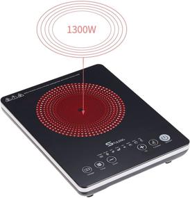 img 1 attached to STULENG Portable Electric Stove - 1300W Infrared Single Burner with Sensor Touch Control, 11 Inch Single Hot Plate Cooktop for Dorm, Office, Home, and Camp - Universal Compatibility with All Cookware