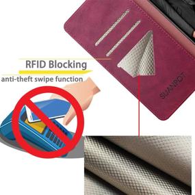 img 2 attached to SUANPOT For Samsung Galaxy A71 5G (Non 4G Version) Leather Wallet Case With RFID Credit Card Holder Flip Folio Book Phone Case Cover For Samsung A71 Case Wallet For Men Women Shockproof Wine Red