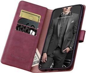 img 1 attached to SUANPOT For Samsung Galaxy A71 5G (Non 4G Version) Leather Wallet Case With RFID Credit Card Holder Flip Folio Book Phone Case Cover For Samsung A71 Case Wallet For Men Women Shockproof Wine Red